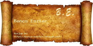 Bencs Eszter névjegykártya